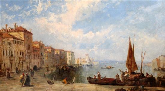 Jane Vivian (fl.1869-1877) View of Venice 18 x 32in.